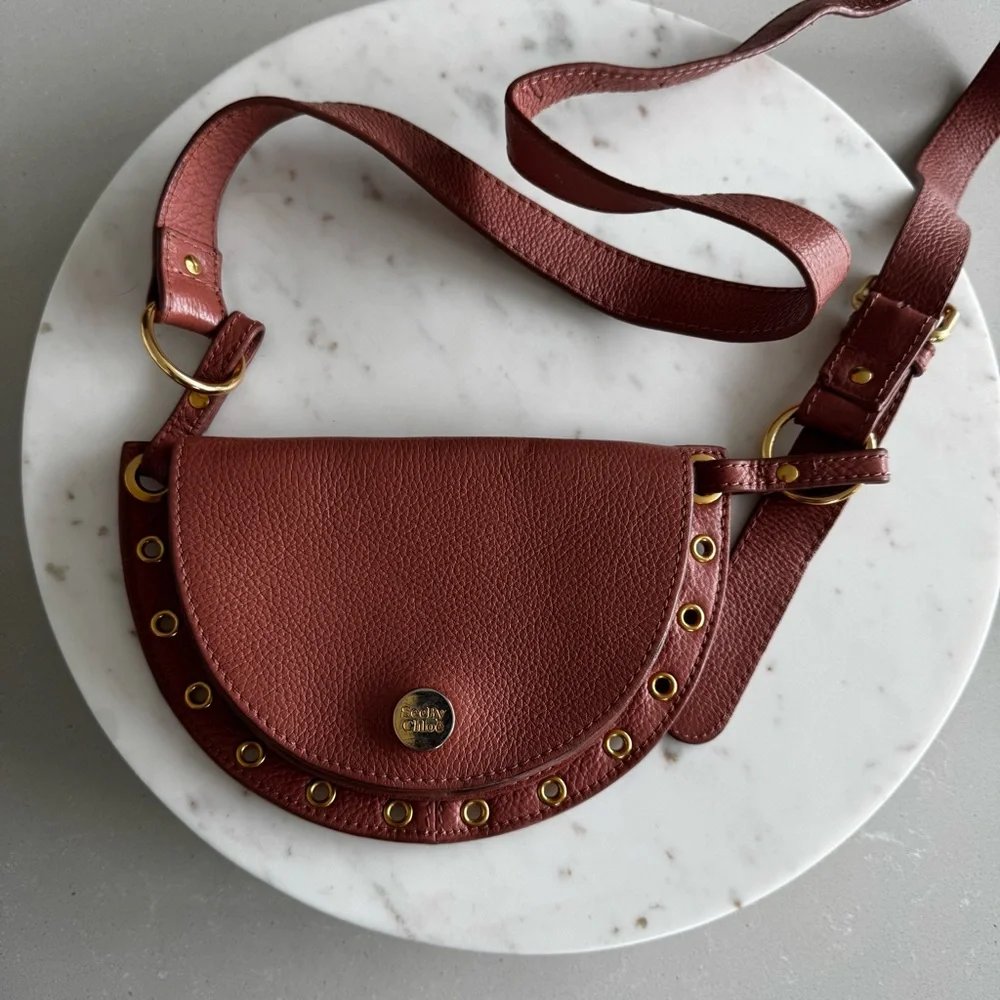 See By Chloe Leather Crescent Mini Crossbody Belt bag - Picture 7 of 8